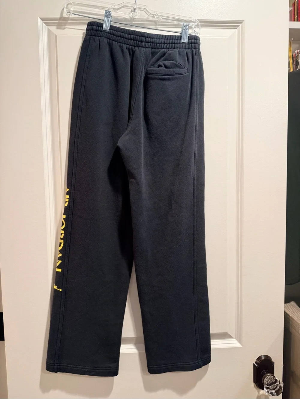 Jordan Black Sweatpants with Yellow Side Logo